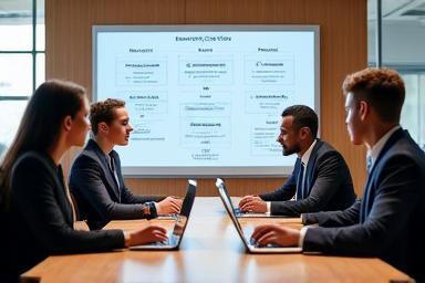 採用戦略について議論する人事チーム